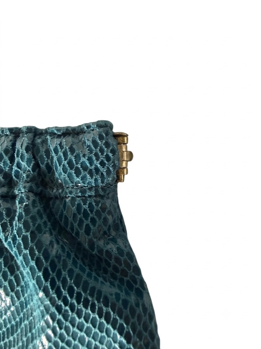 Old Navy Faux Snakeskin Teal Clutch - Picture 2 of 4